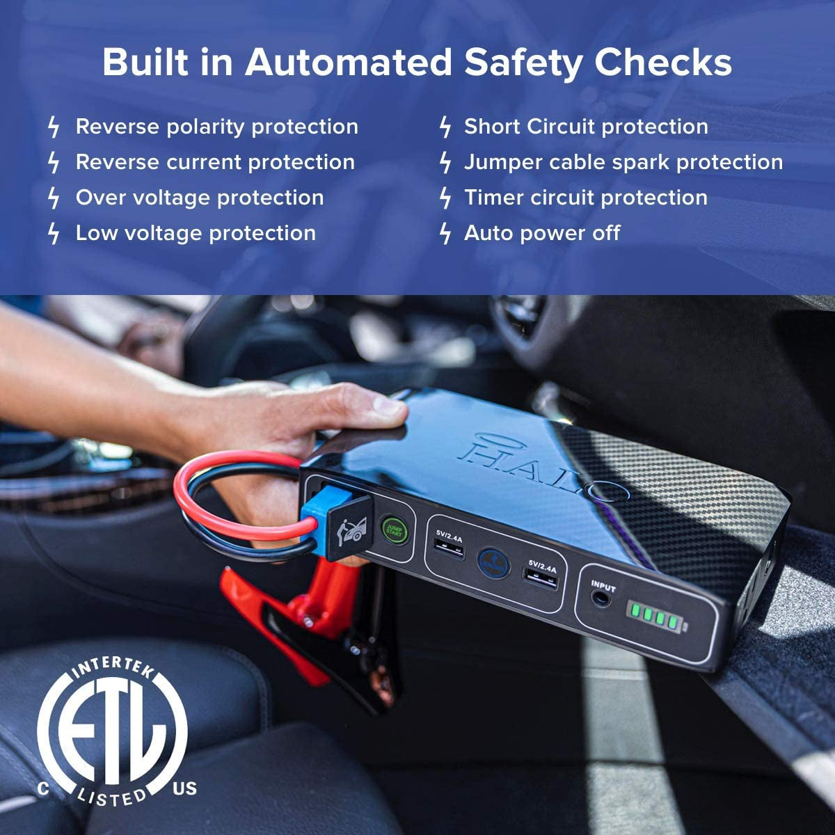 Bolt 58830 Mwh Portable Phone Laptop Charger,Usb, Car Jump Starter with AC Outlet and Car Charger - Gold