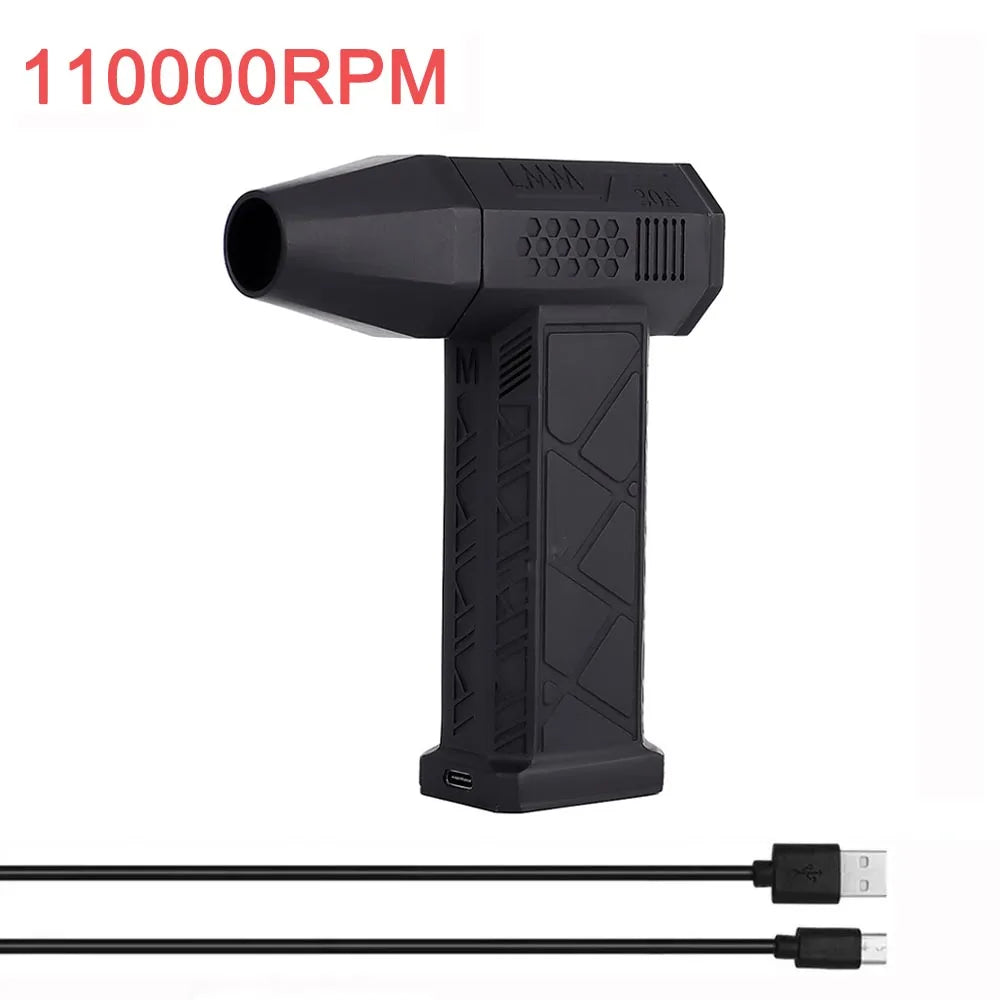 Mini Turbo Jet Fan Electric Air Duster with 1&3 Gear Adjustable Speed 130000RPM 52M/S Car Computer Cleaning Blower Tool Kit